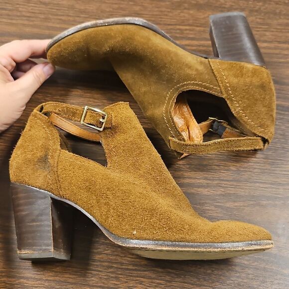 Frye Meghan Suede Ankle Booties - Chestnut - Size 7.5 - Picture 3 of 8